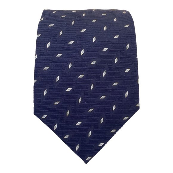 LUIGI BORRELLI NAPOLI 7FOLD XL Blue Striped Silk Tie ITALY...